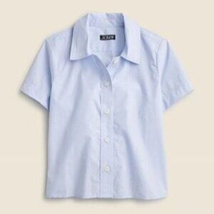 J.Crew Womens Gamine Shirt Cotton Short Sleeve Size 18 Light Blue BZ083 NEW